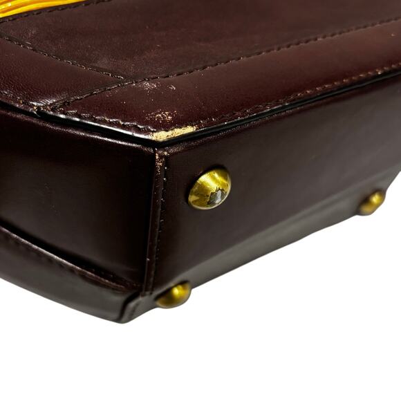 Etienne Aigner 2-way bag satchel crossbody wicker & leather summertime purse 70s - Picture 10 of 11